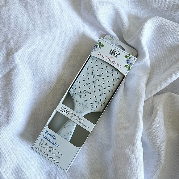 LoveShackFancy X Wet Brush Paddle Detangler Hair Brush English Ivy Blue - Picture 3 of 4